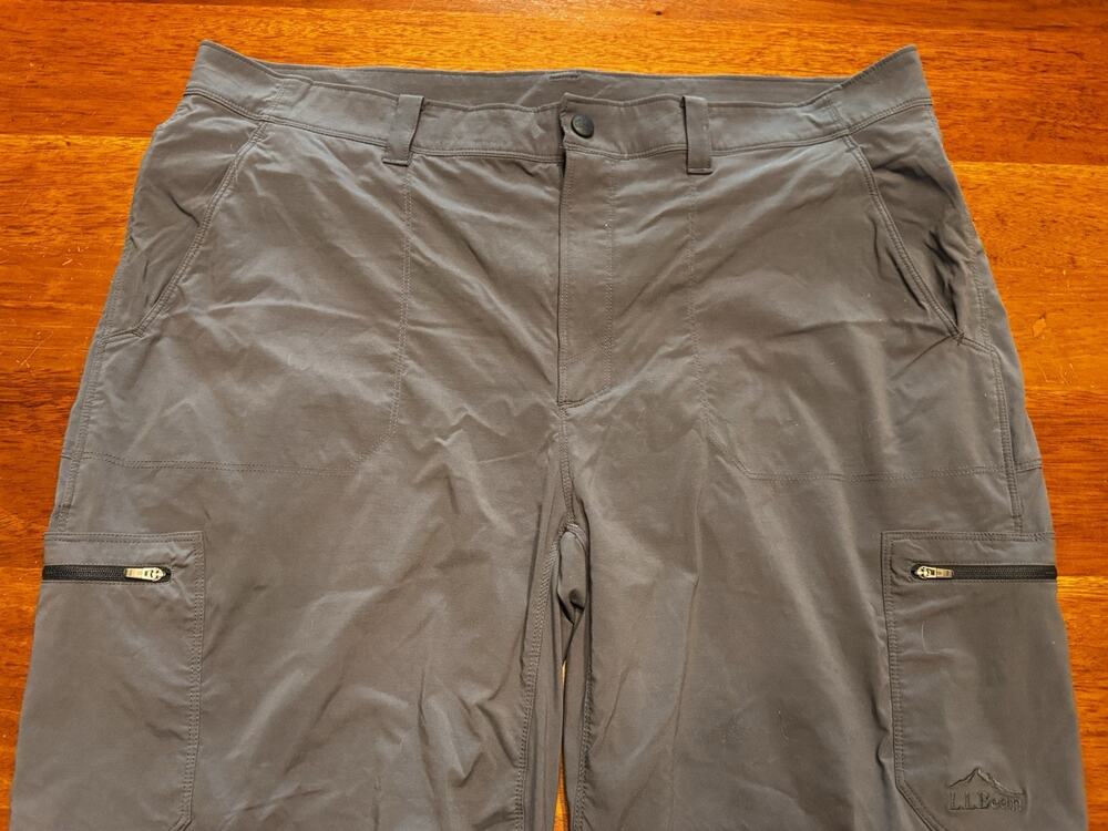 40x30 L.L.Bean Cresta Hiking Pants Mens Gray Stretch Nylon Cargo 506422